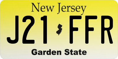 NJ license plate J21FFR