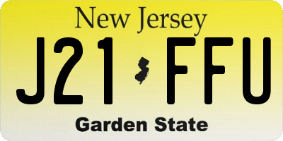 NJ license plate J21FFU