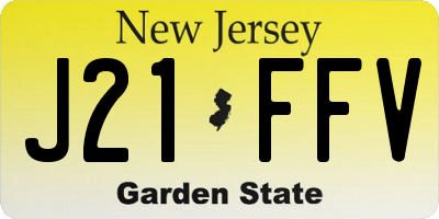 NJ license plate J21FFV