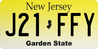 NJ license plate J21FFY
