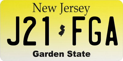 NJ license plate J21FGA