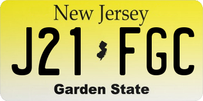 NJ license plate J21FGC
