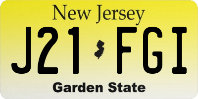 NJ license plate J21FGI