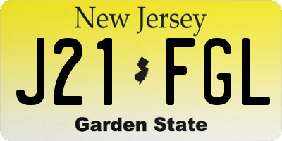 NJ license plate J21FGL