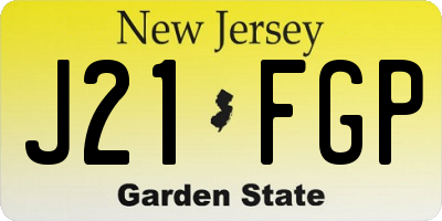 NJ license plate J21FGP