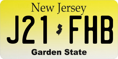 NJ license plate J21FHB