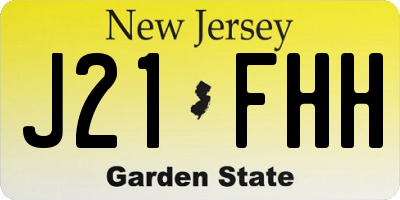 NJ license plate J21FHH