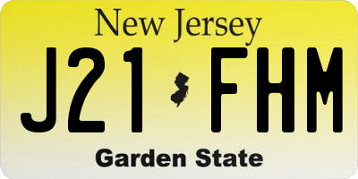 NJ license plate J21FHM