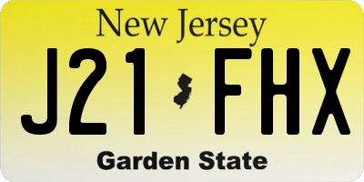 NJ license plate J21FHX