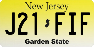 NJ license plate J21FIF