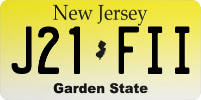 NJ license plate J21FII