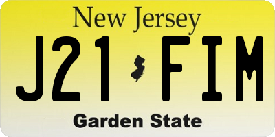 NJ license plate J21FIM