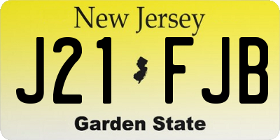 NJ license plate J21FJB