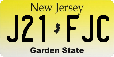 NJ license plate J21FJC