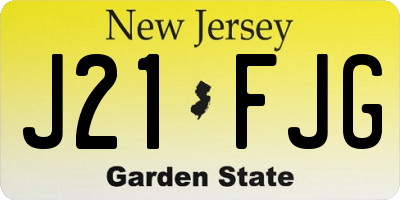 NJ license plate J21FJG