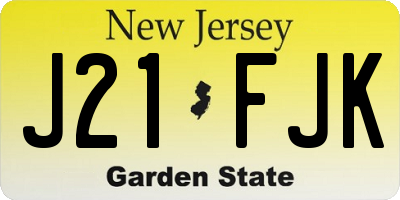 NJ license plate J21FJK