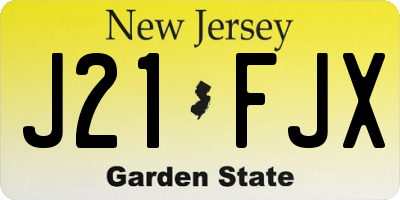 NJ license plate J21FJX