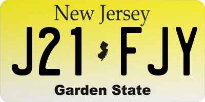 NJ license plate J21FJY