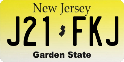 NJ license plate J21FKJ