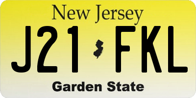 NJ license plate J21FKL