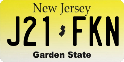 NJ license plate J21FKN