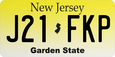 NJ license plate J21FKP