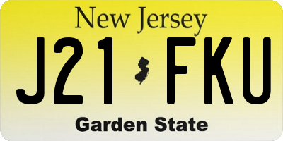 NJ license plate J21FKU