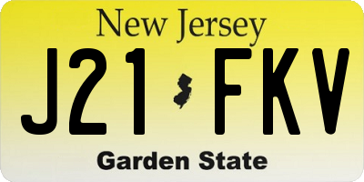 NJ license plate J21FKV