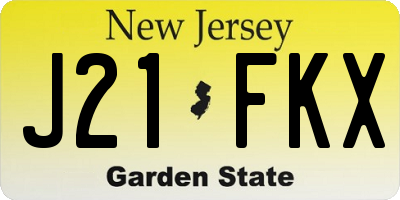 NJ license plate J21FKX