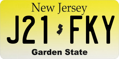 NJ license plate J21FKY