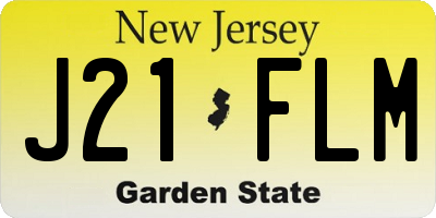 NJ license plate J21FLM