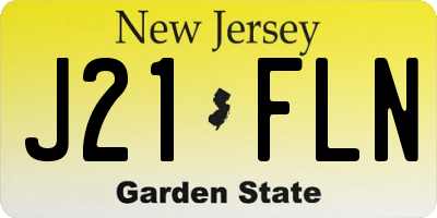 NJ license plate J21FLN