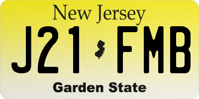 NJ license plate J21FMB