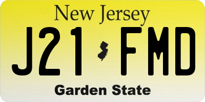 NJ license plate J21FMD