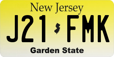 NJ license plate J21FMK