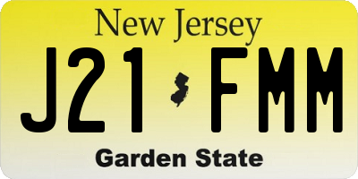 NJ license plate J21FMM