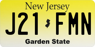 NJ license plate J21FMN
