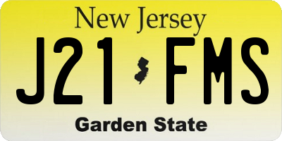 NJ license plate J21FMS