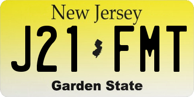 NJ license plate J21FMT