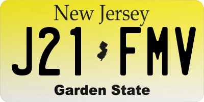 NJ license plate J21FMV