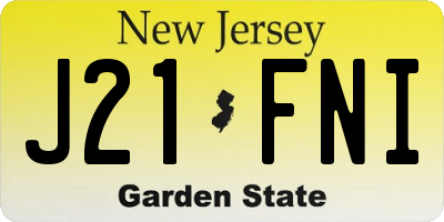 NJ license plate J21FNI