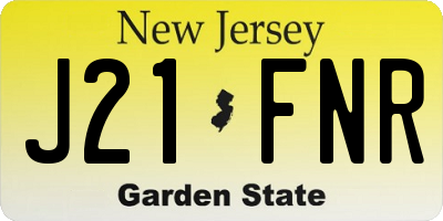 NJ license plate J21FNR