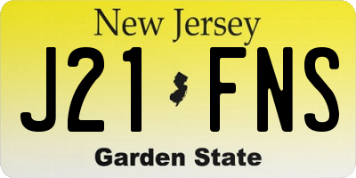 NJ license plate J21FNS