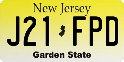 NJ license plate J21FPD