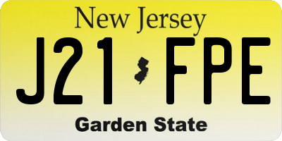NJ license plate J21FPE