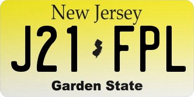 NJ license plate J21FPL