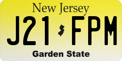 NJ license plate J21FPM