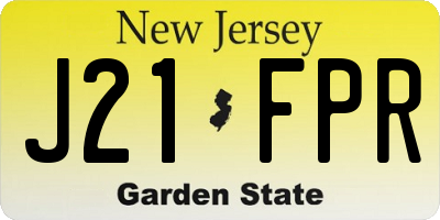 NJ license plate J21FPR