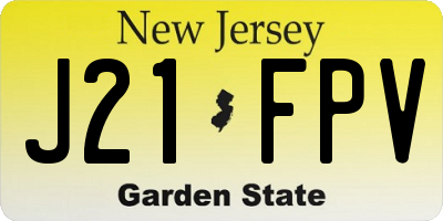 NJ license plate J21FPV