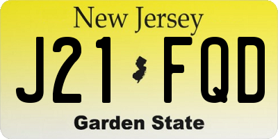 NJ license plate J21FQD